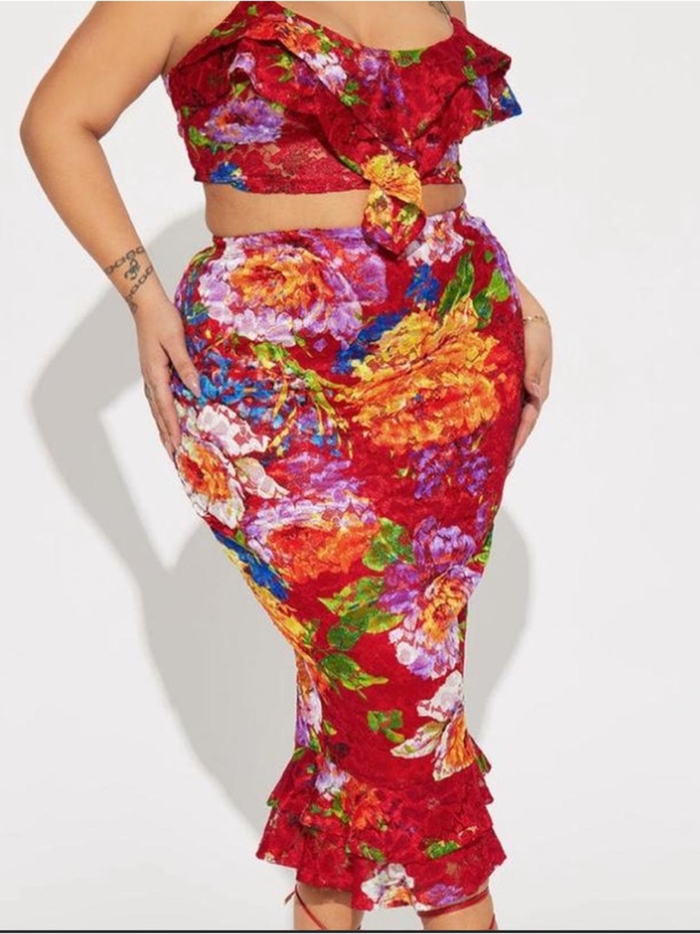 RAINBOW FLORAL LACE SET